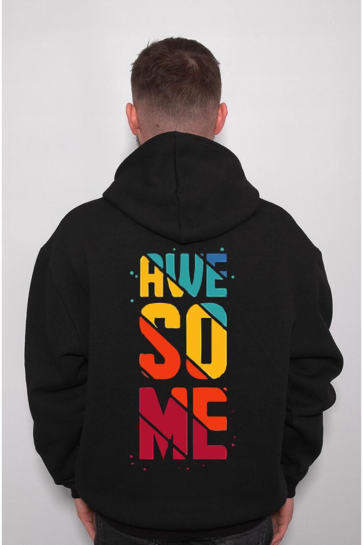 Awe Some Mükemmel Retro Sweatshirt Unisex Kapüşonlu Hoodie