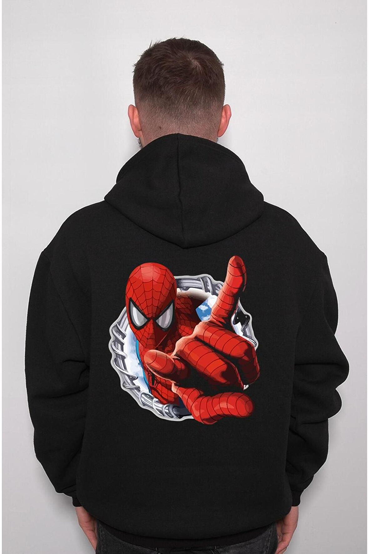 Spiderman Örümcek Adam Süper Kahraman Mask Sweatshirt Unisex Kapüşonlu Hoodie