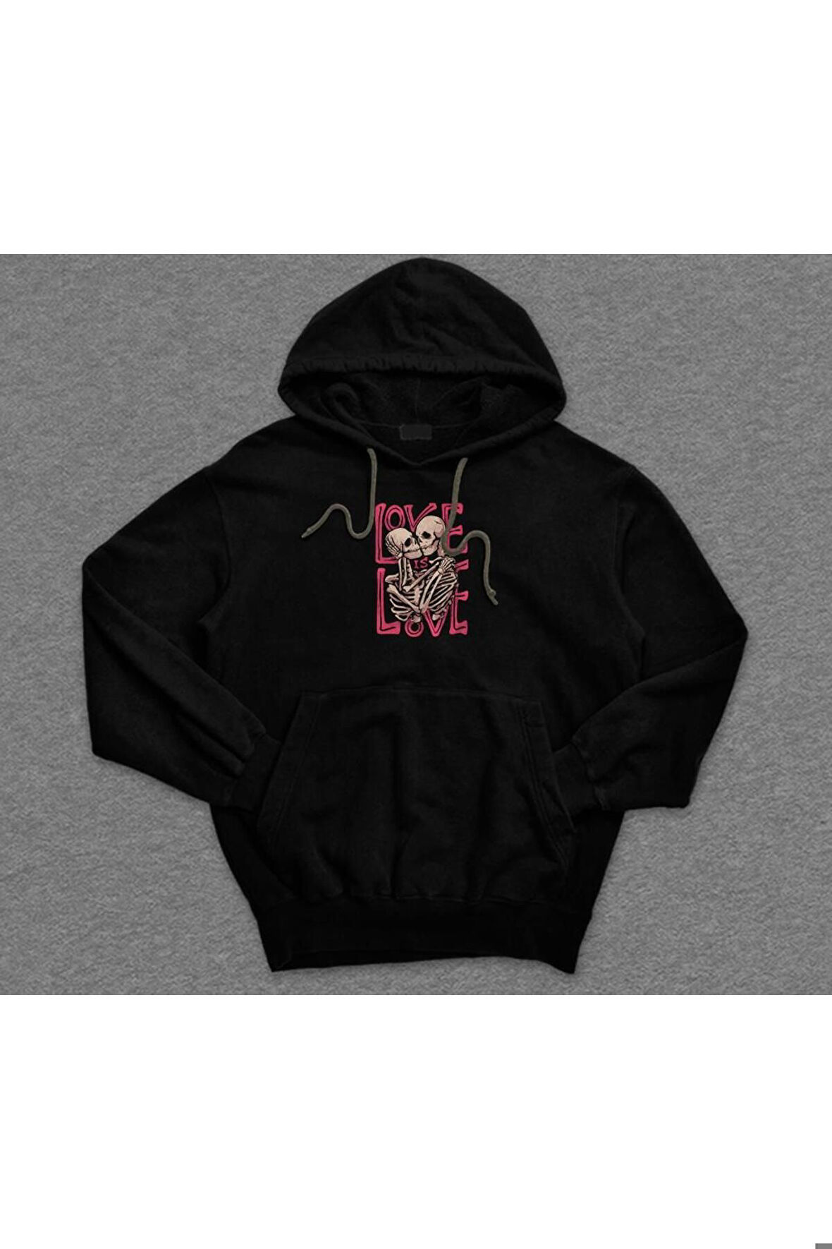 Skull Kuru Kafa Love Sevgi Sweatshirt Unisex Kapüşonlu Hoodie