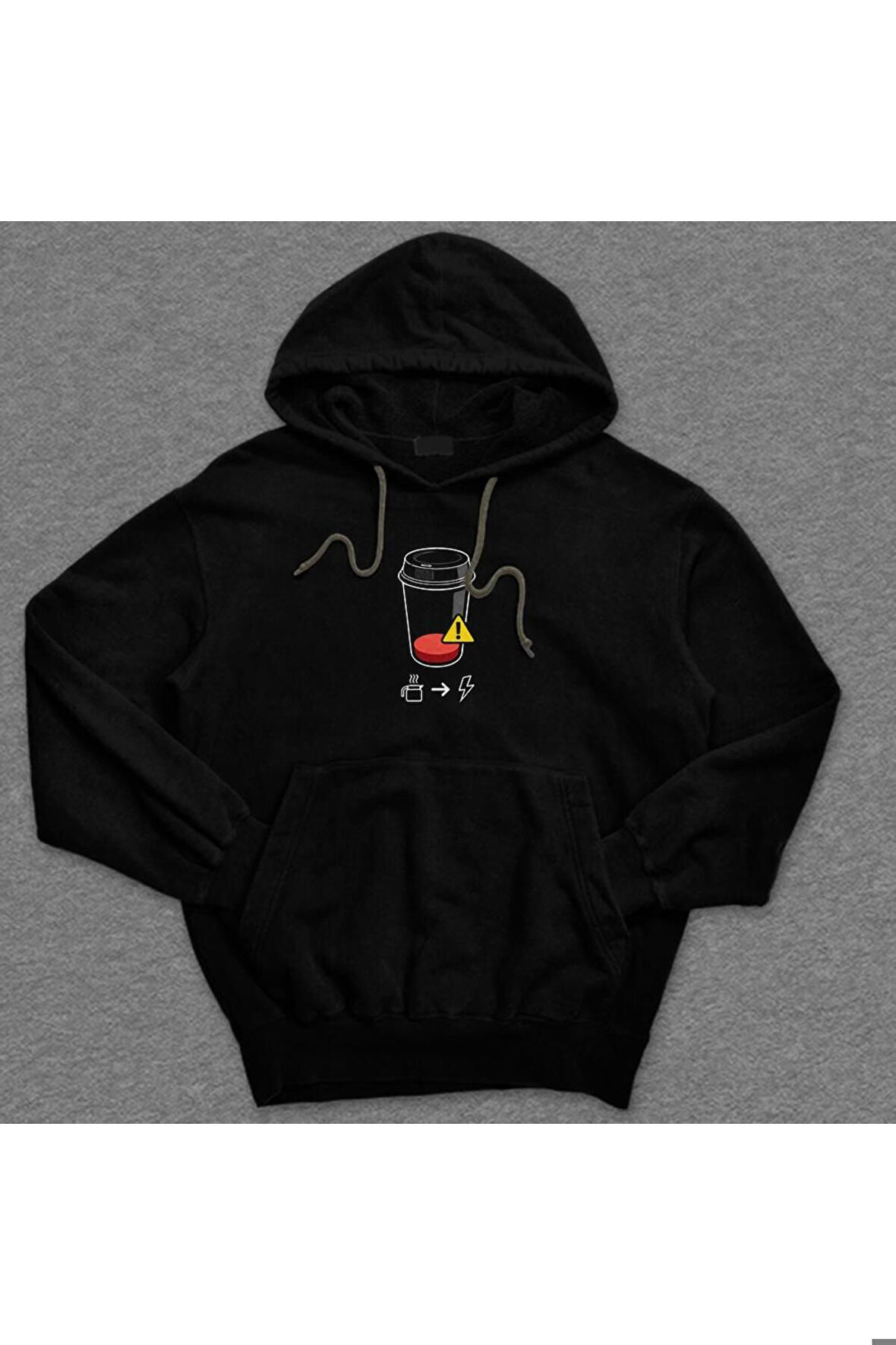 Coffee Filter Demleme Empty Charge No Coffe No Works Sweatshirt Unisex Kapüşonlu Hoodie