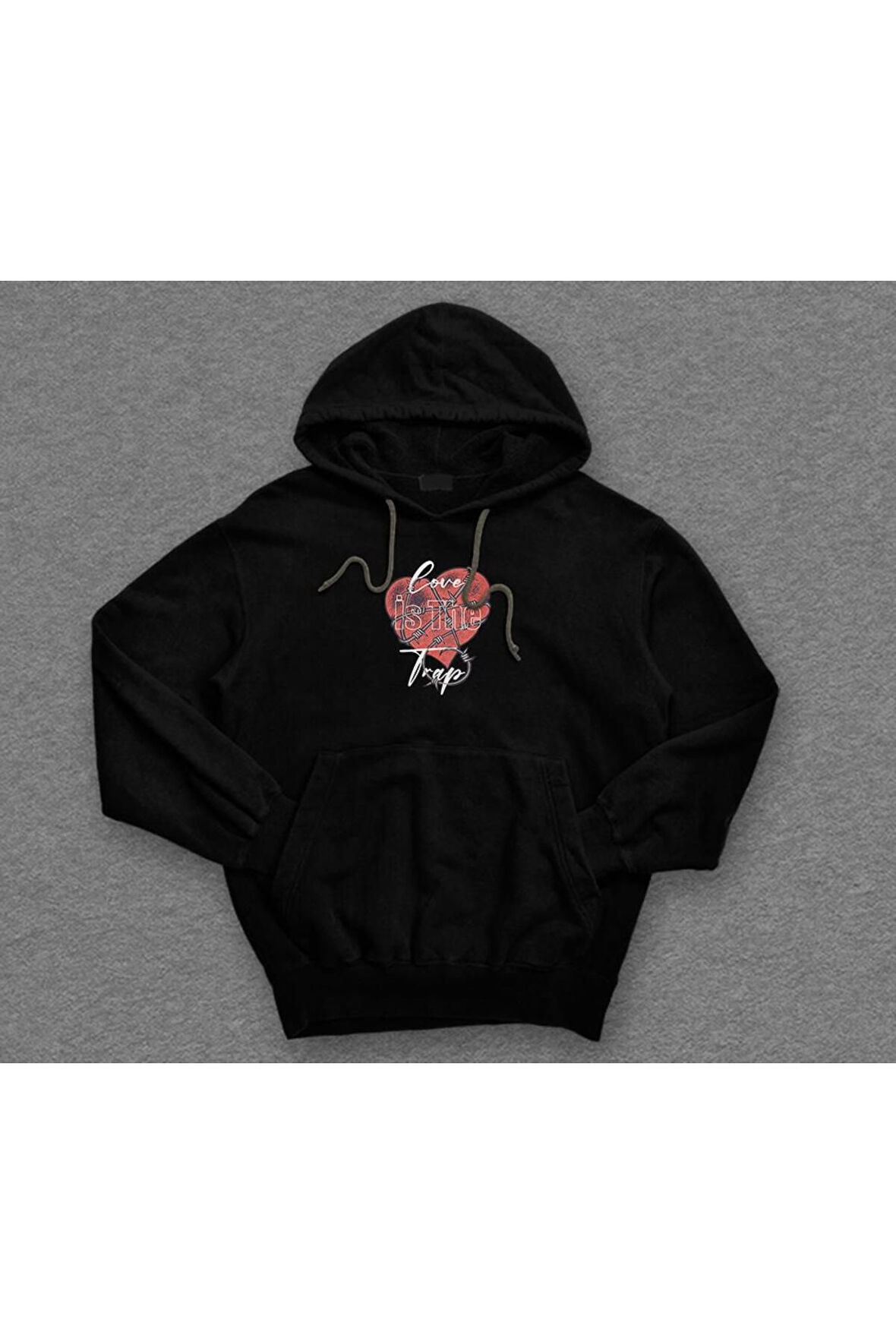 Love Is The Trap Aşk Bir Tuzaktır Dikenli Heart Sweatshirt Unisex Kapüşonlu Hoodie