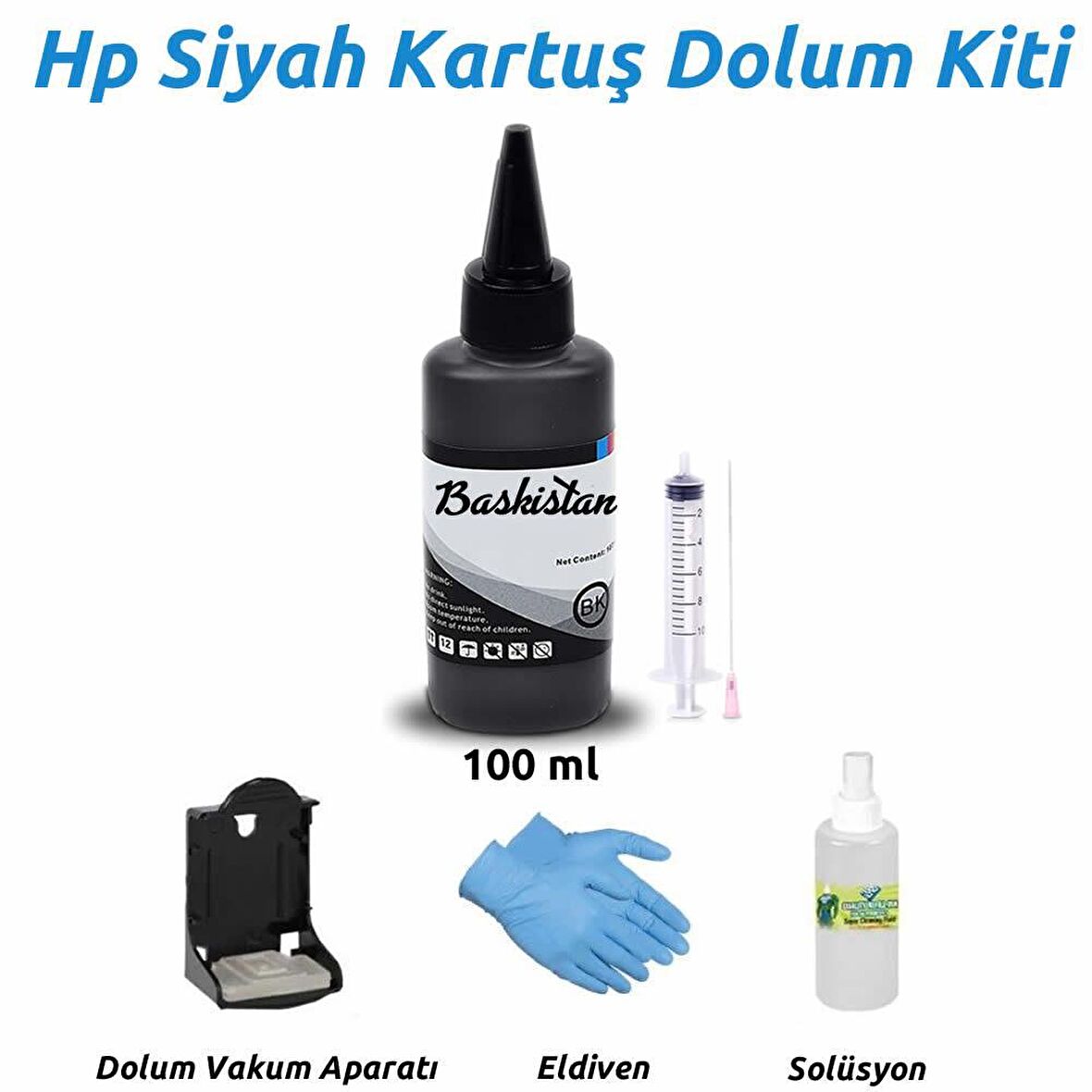 Hp Uyumlu Siyah Kartuş Dolum Seti