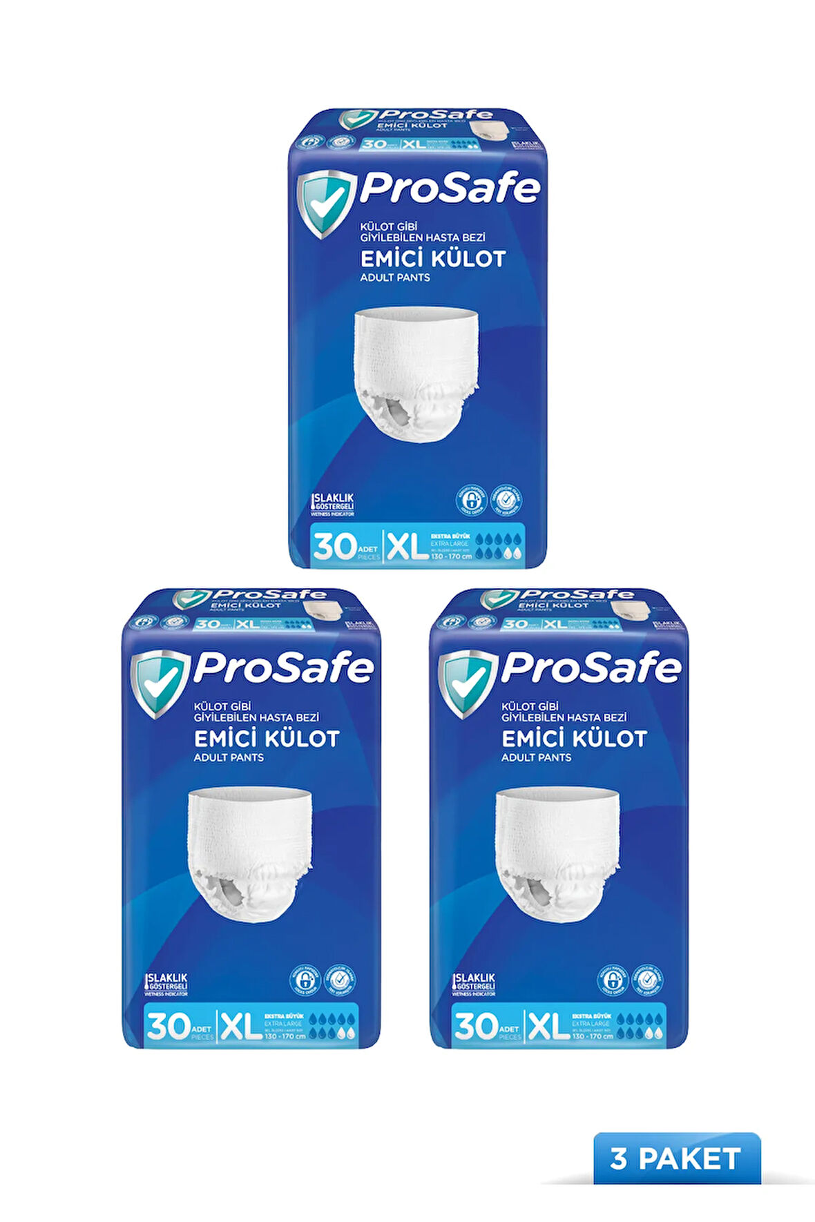 Tekstil Yüzey Emici Külot Xlarge 30'lu 3 Paket 90 Adet