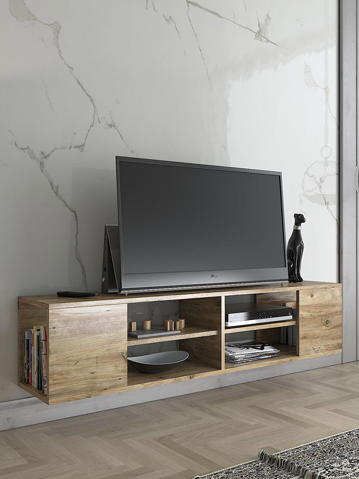 Wood'n Love Echo 150 Cm Duvara Asma Tv Ünitesi - Atlantik Çam 