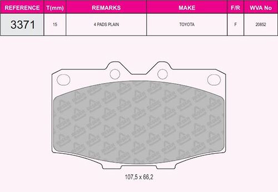 Beşer 3371 Ön Fren Balatası Land Cruiser 4.0 D 4x4 84-96 HiIux 3.0D 4x4 84-88 445636050