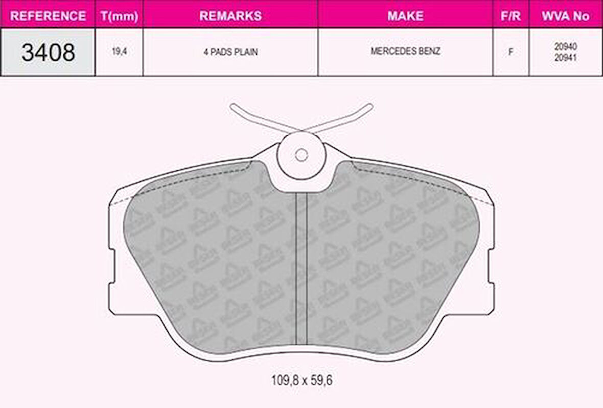 Beşer 3408 Ön Balata Mercedes W124 E Ser 96-96 442027