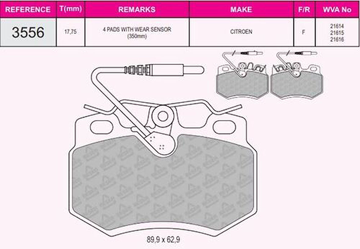 Beser 3556 Ön Fren Balatası R9 Ym R19 Clıo III Express Saxo 1.0I.1.1I.1.4I (Fıslı) Saxo P106 P306 P405 (Hava Soğutmasız Ondısk Icın)