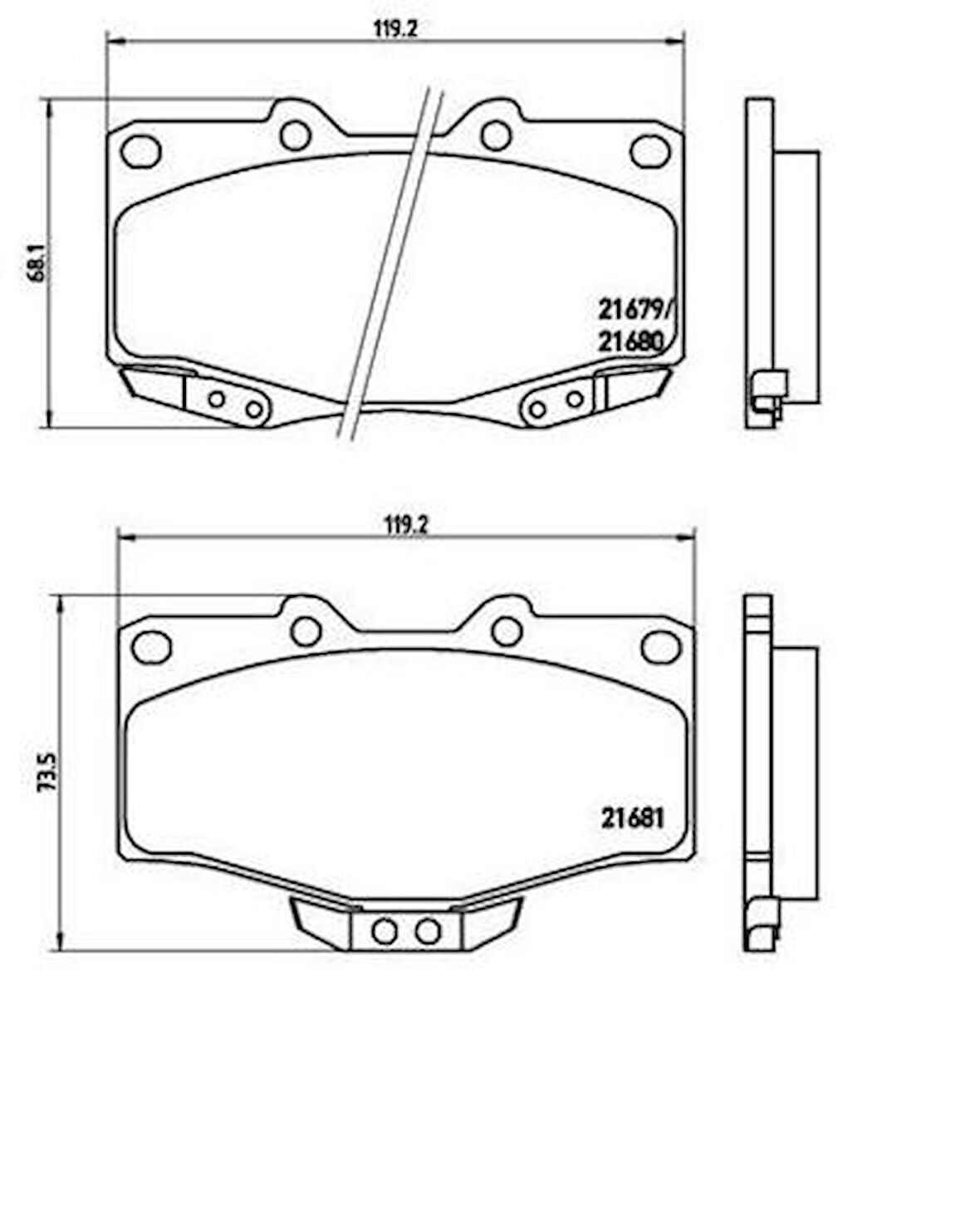 Beser 3560 Ön Fren Balatası Toyota Hılu1988-2000 Ln 106 4×4 2009> Landcruıser 1996>