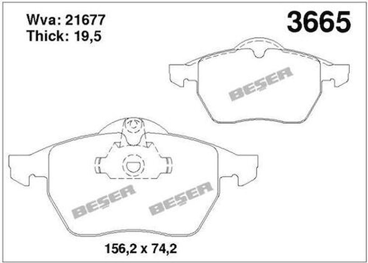 Beşer 3665 Ön Fren Balatası Vectra B X20XEV 1605036
