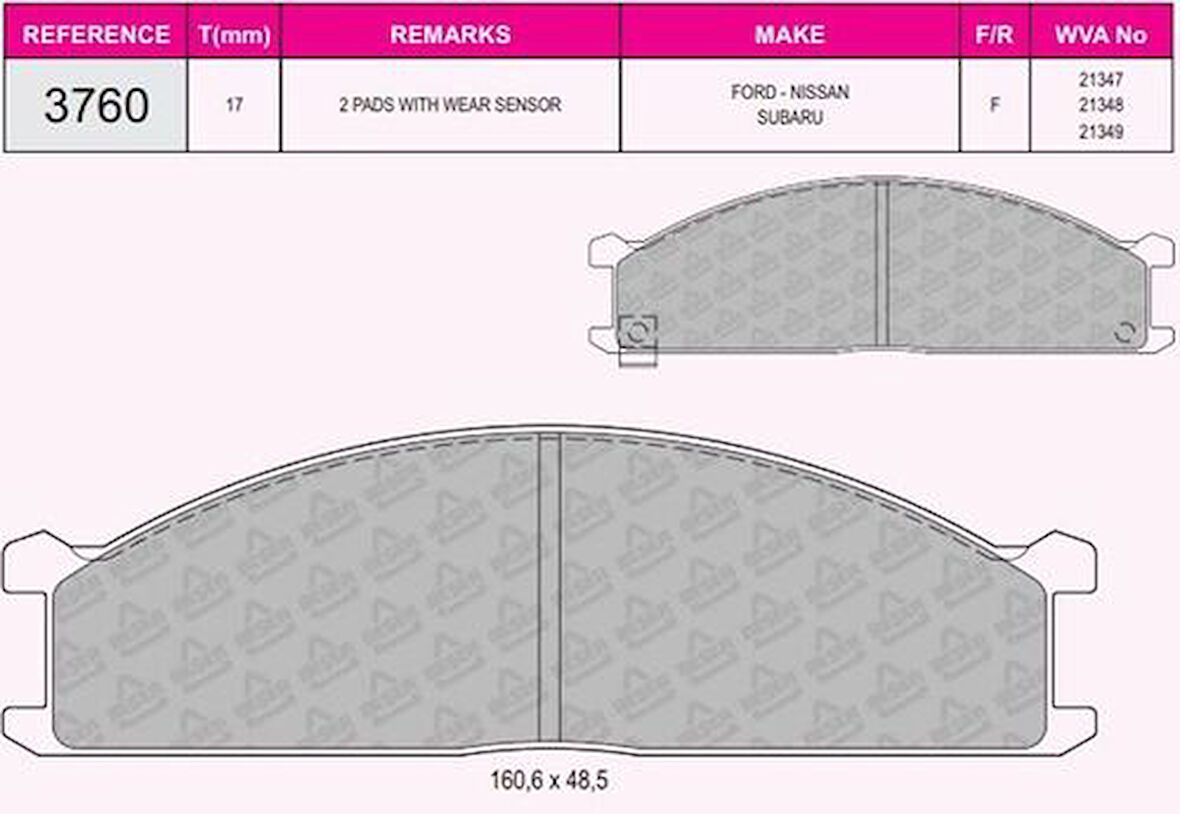 Beser 3760 Fren Balatası Ön Nıssan Pıck Up D22 Td25 98-02 Pathfınder 86-95 Urvan 95-01