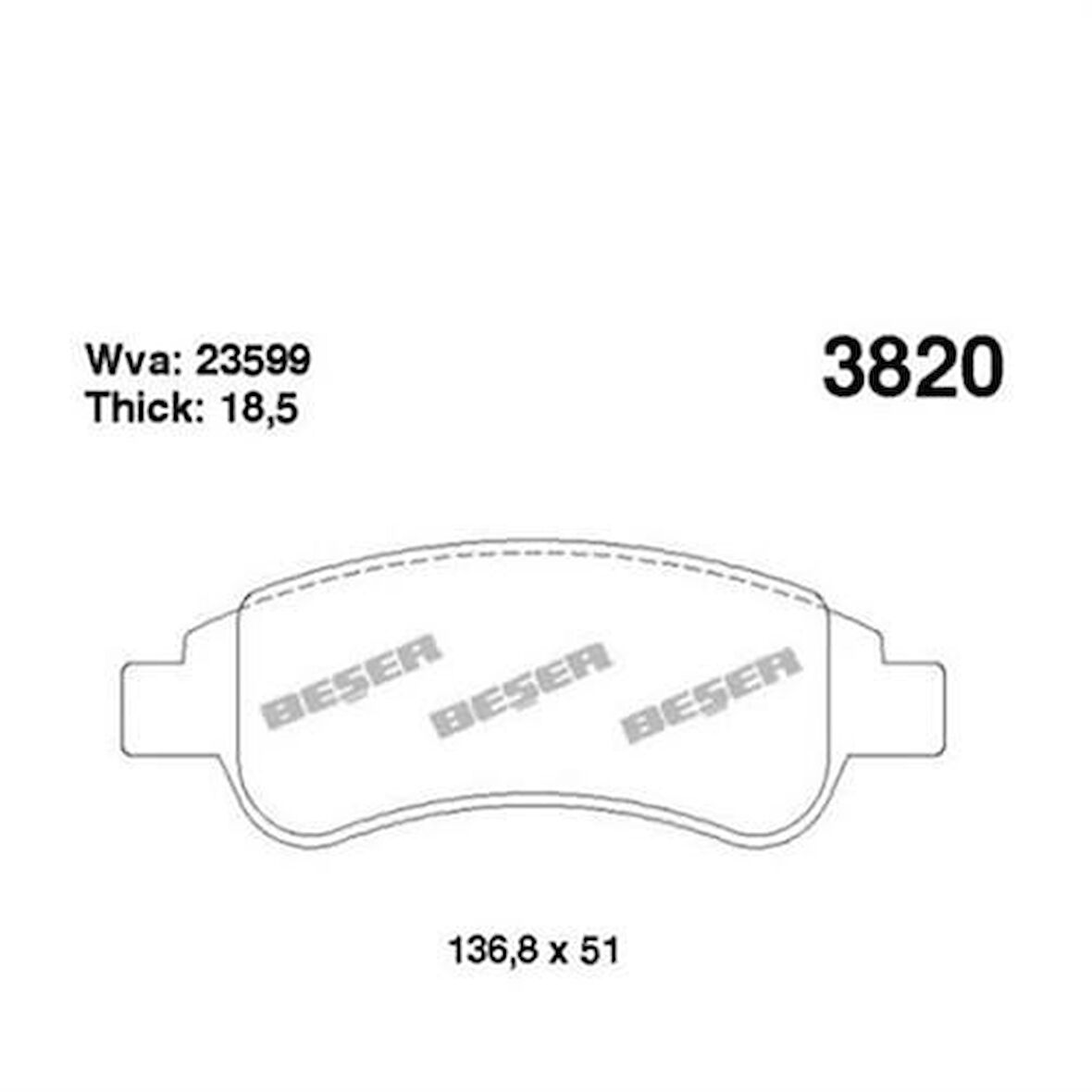 Beser 3820 Ön Fren Balatası Berlıngo II Partner II P1007 C2 C3 II C4 Xsara Pıcasso P207 C3 III Ds3 C3 Pıcasso P301 Celysee P208 P2008 C4 Cactus (Arka Fren Balatası Ducato III Boxer III Jumper III 2.2Hdı 100 Multıjet 2.3Jtd 120 Multıjet 3.0Jtd 160 Mul
