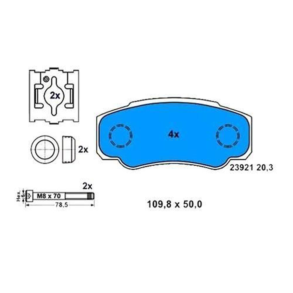 Beşer 3914 Arka Fren Balatası (Diskli Fren) Boxer II Jumper II Ducato II 1800Kg (16 Jant) 02-(03 06) 9949407