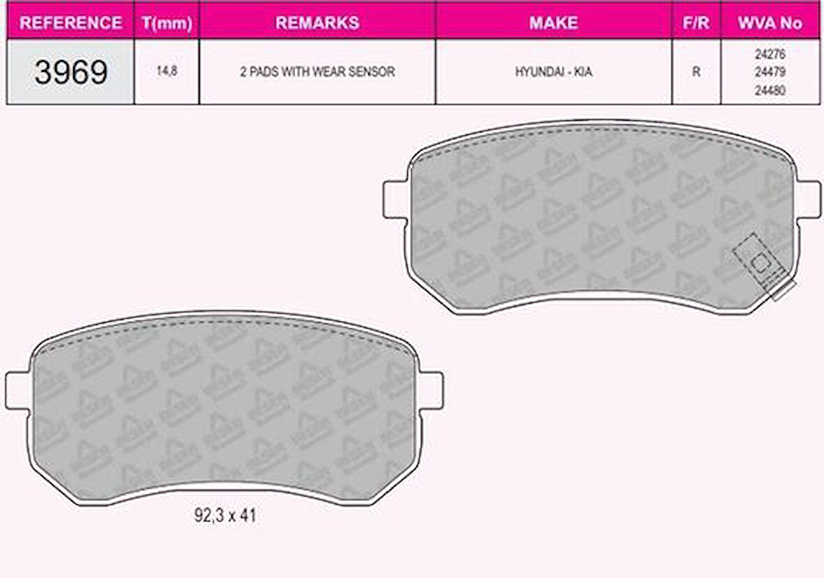Beşer 3969 Arka Fren Balatası Hyundai i10 Kia Picanto 1.0 1.1 05-10 5835007A00