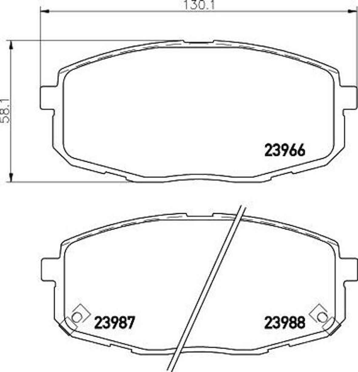 Beşer 4028 Fren Balatası Ön Hyundai I30 07-12 Kia Ceed 07-12 Carens 02-06 (130x58x18) 581011HA10