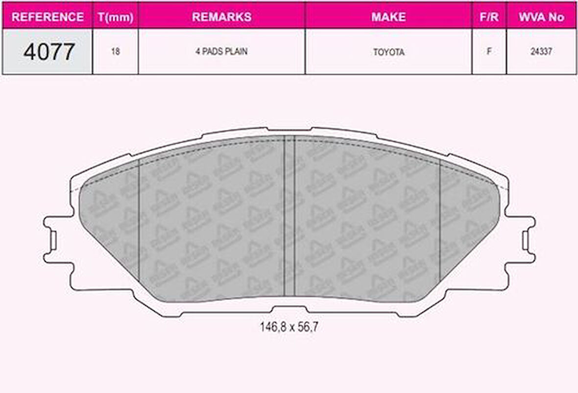 Beşer 4077 Ön Fren Balatası Toyota RAV4 06-11 Corolla Auris 1.33 1.4 1.6 2006- 0446542140
