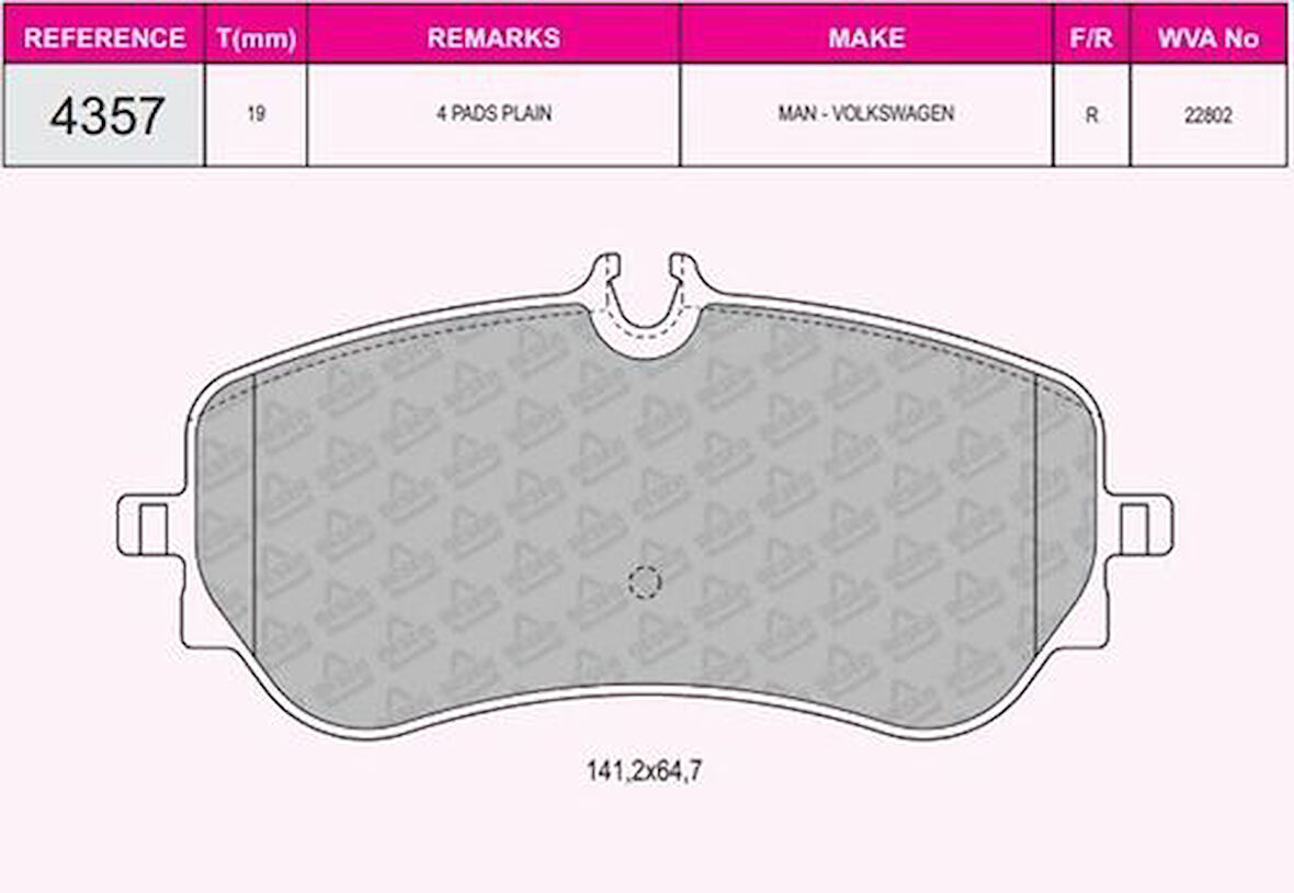 Beşer 4357 Fren Balatası Arka Crafter 17-Amarok 18-Man Tge 17- 2H6698451