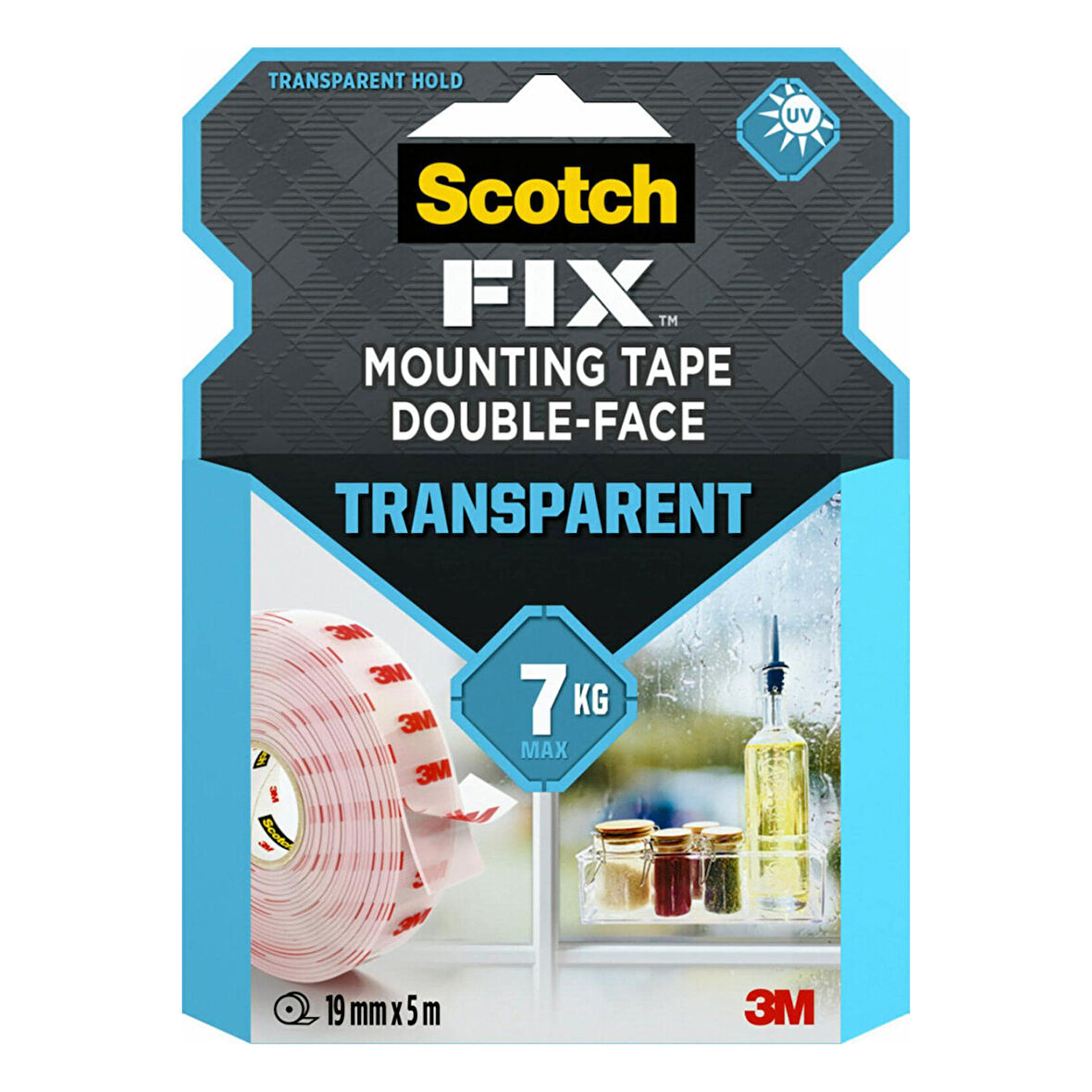 3m Scotch-Fıx 4910C Çift Taraflı Şeffaf Montaj Bantı 19mm x 5mt