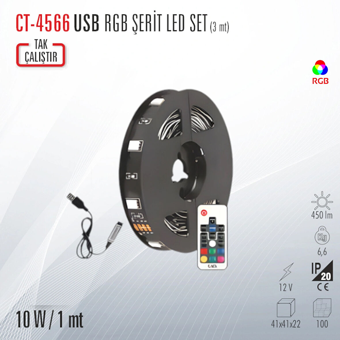 CATA CT-4566 USB RGB ŞERİT LED SET 