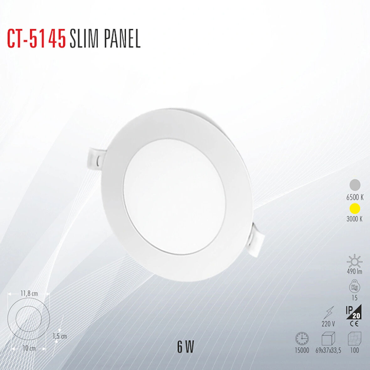 CATA CT-5145 SLİM LED PANEL BEYAZ (10 ADET)