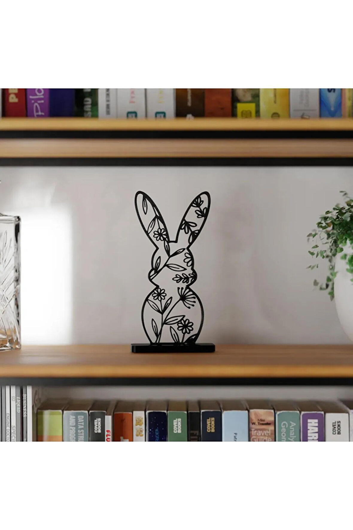 Just3dprintings Çiçek Desenli Tavşan Siluet Dekoru