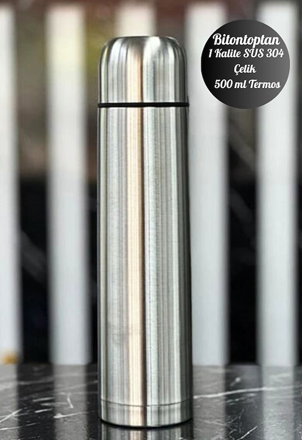 Kişiye Özel 500 ml Çift Katmanlı SUS 304 Çelik İnox Termos 12 Saat Sıcak Soğuk Tutma