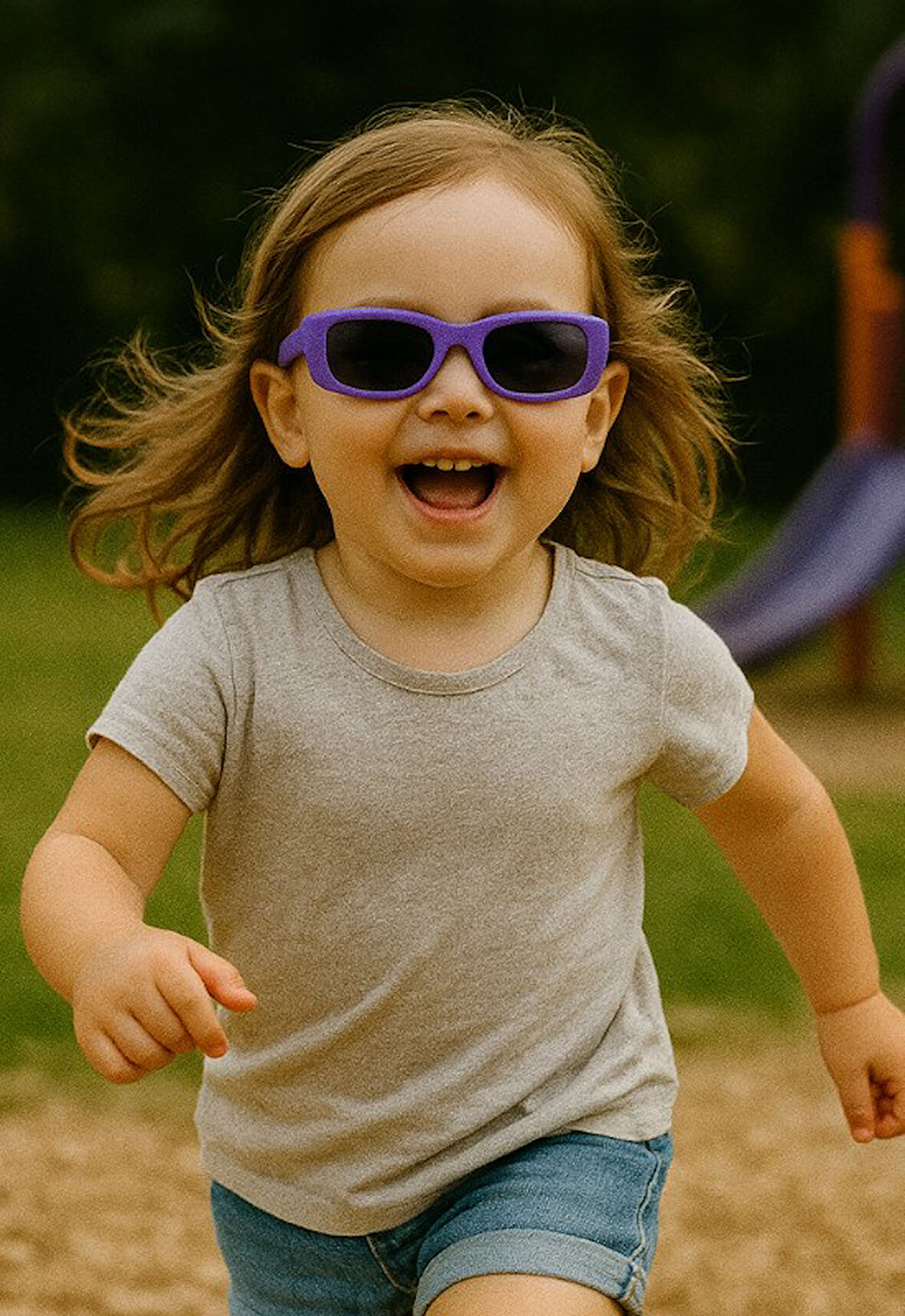 Kids Güneş Gözlüğü Mor Cool Çerçeve UV 400 Korumalı CE Belgeli Çocuk Güneş Gözlüğü