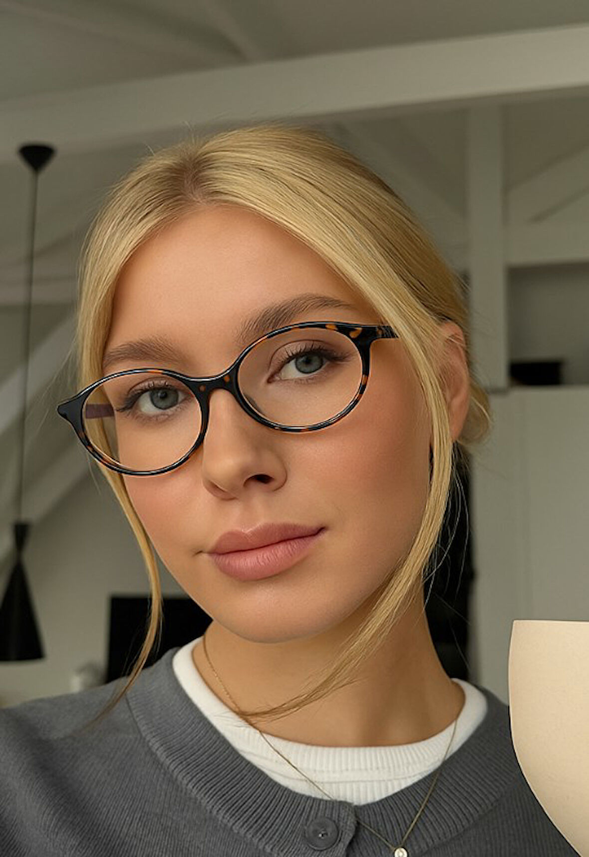 Miux Mi Leopar Elips Mavi Işık Korumalı Unisex Gözlük Metal Aksesuarlı CE Belgeli