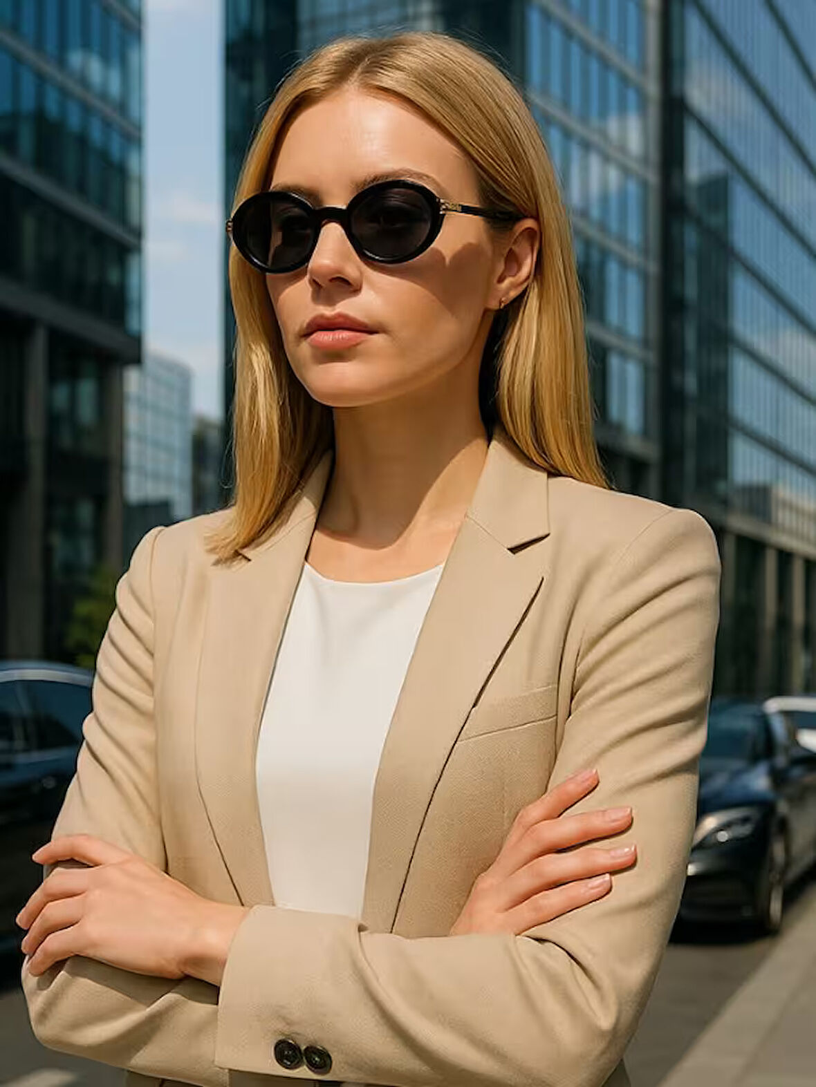 Eliza Kadın Siyah Güneş Gözlüğü Gold Sap Detay Siyah Çerçeve UV 400 Korumalı CE Sertifikalı 