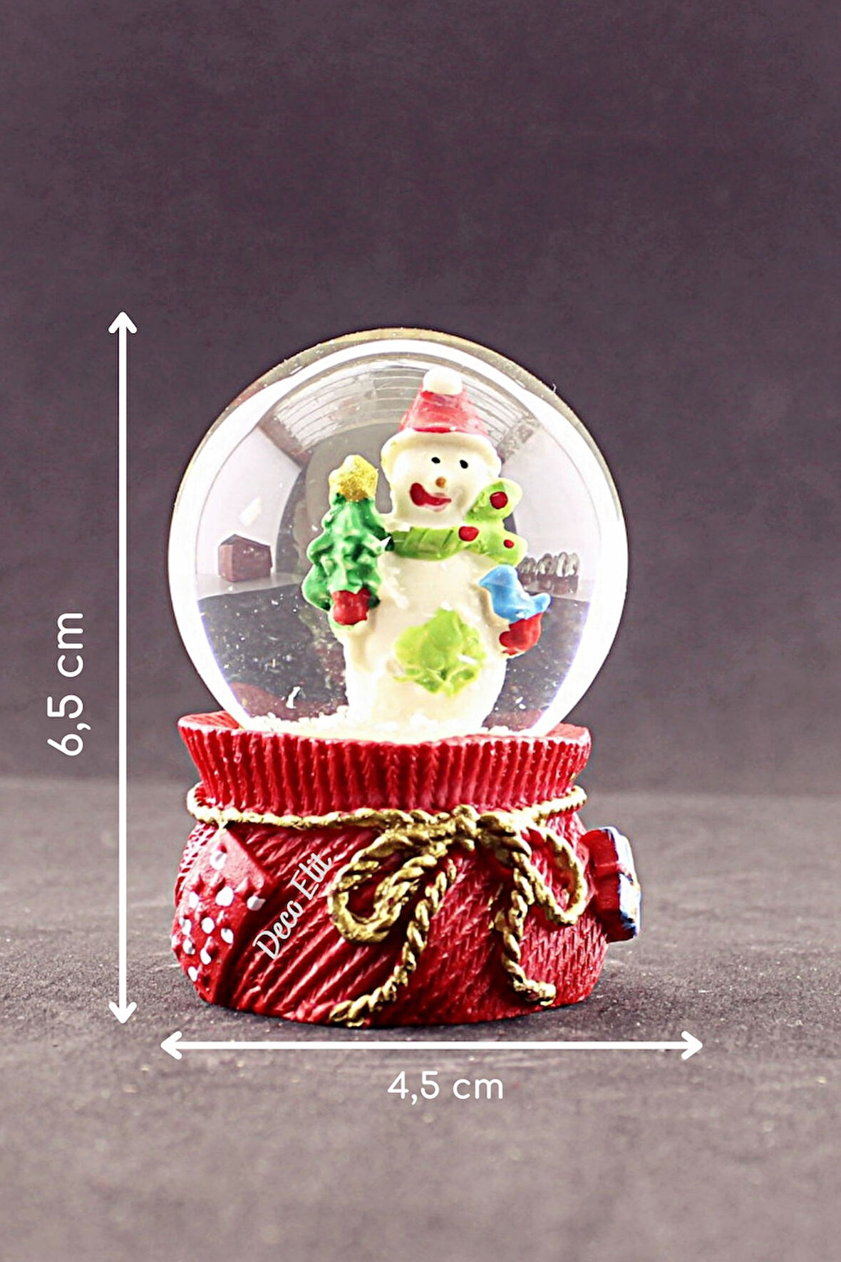 Yeni Yıl Kardan Adam Temalı Mini Boy Kar Küresi 6,5 cm