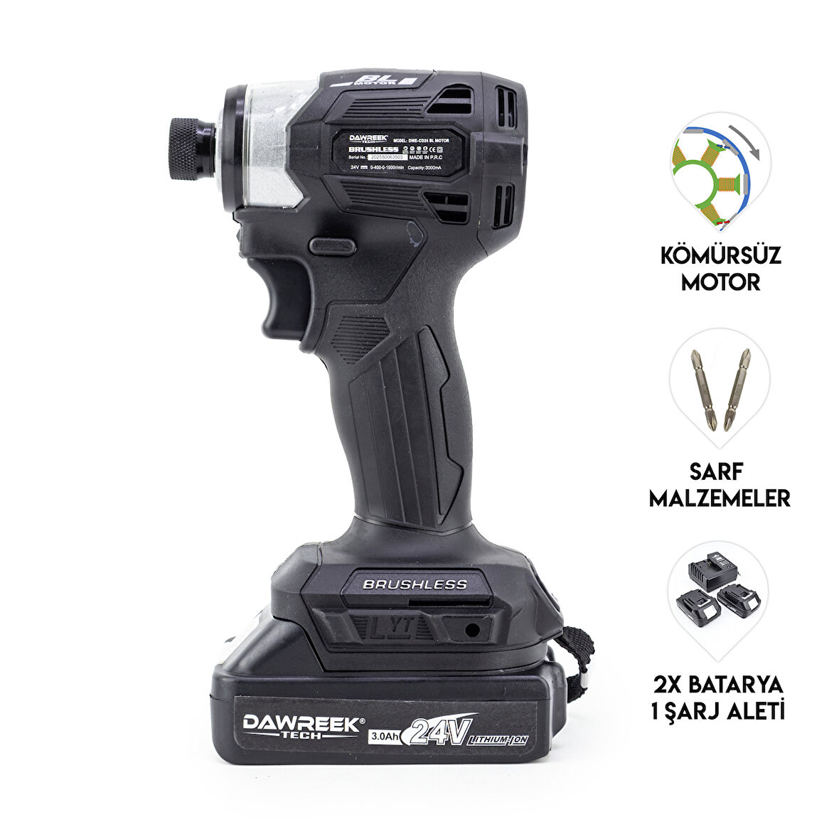 DAWREEK Torklu Vidalama BLACK – Akülü Torklu Somun Sıkma Makinesi