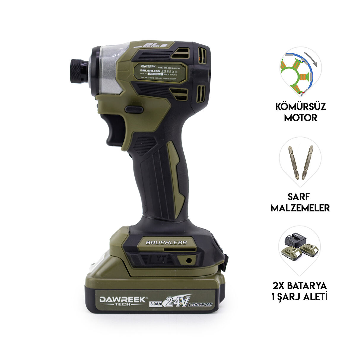 DAWREEK Torklu Vidalama LIGHT GREEN – Akülü Torklu Somun Sıkma Makinesi