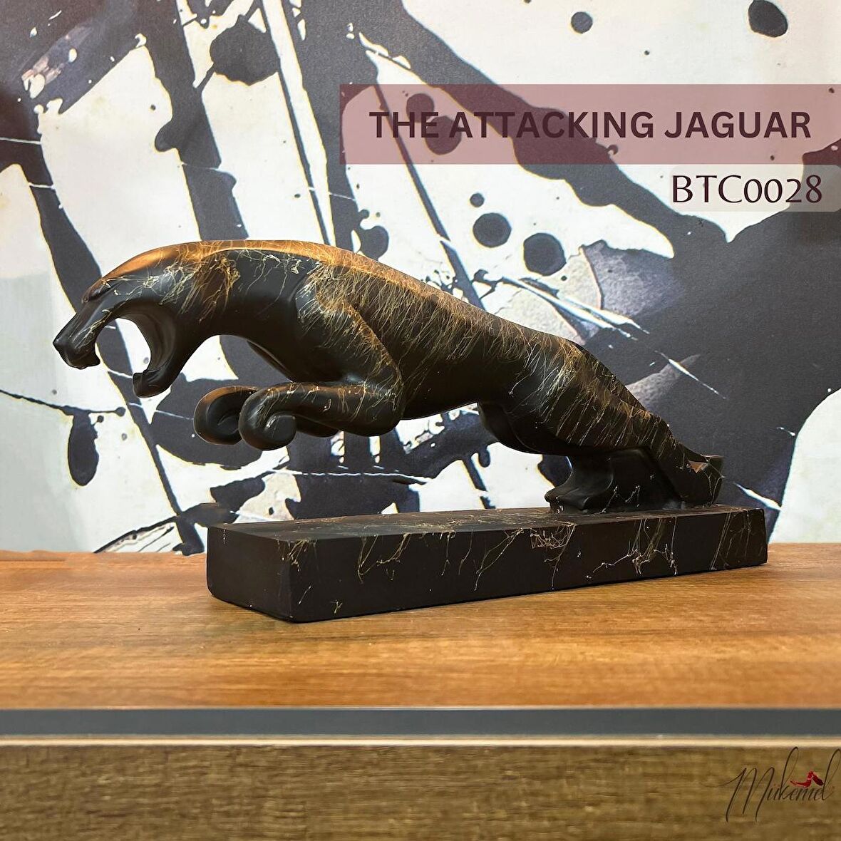 jaguar saldıran heykel Figür Dekoratif Obje ve Biblo masa dekorasyon salon ofis Aksesuarları