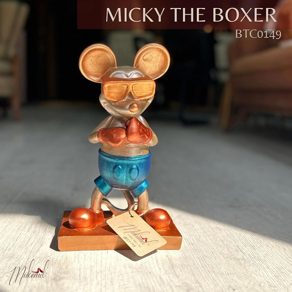 El yapımı boksör Mickey –spor ve eğlenceyi buluşturan dekoratif boks figürü- Mükemel Özgün Tasarım