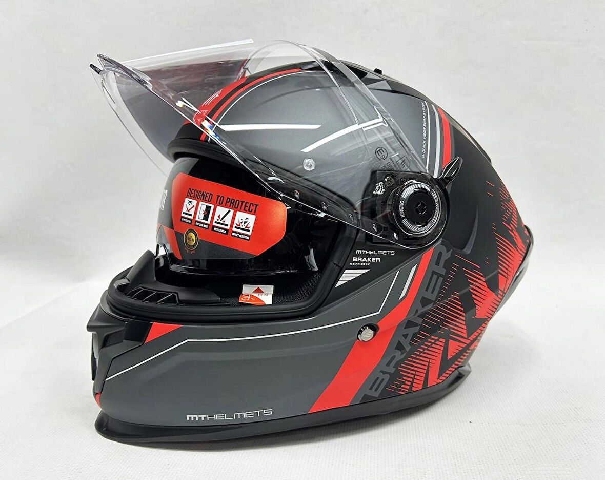 MT Braker Sv Charm B5 Mat Renk - Şefaf Vizörlü- Iç Güneş Vizörlü - XL