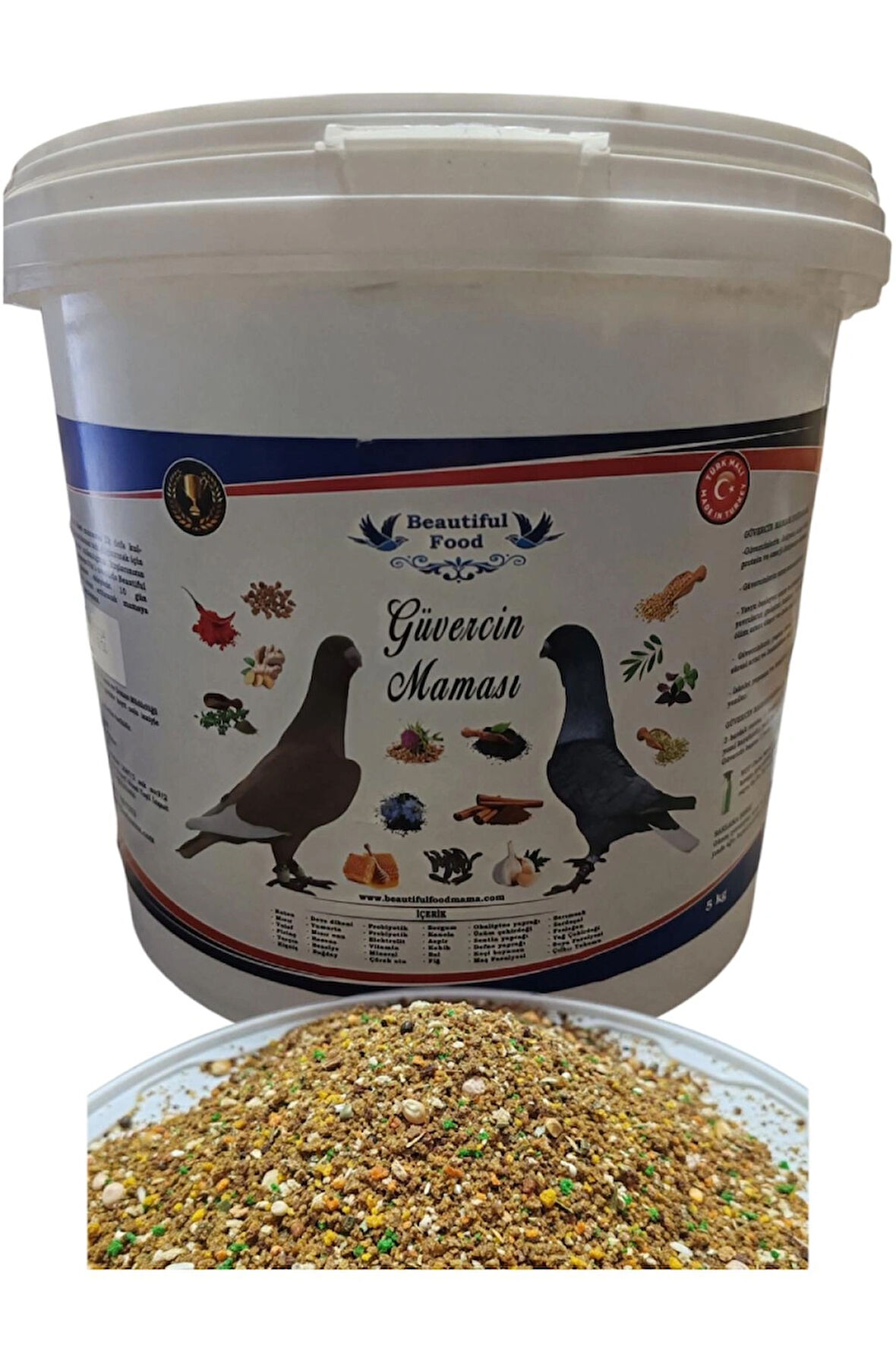 GÜVERCİN MAMASI (5 KG KOVA) Beautiful Food Kuş Maması
