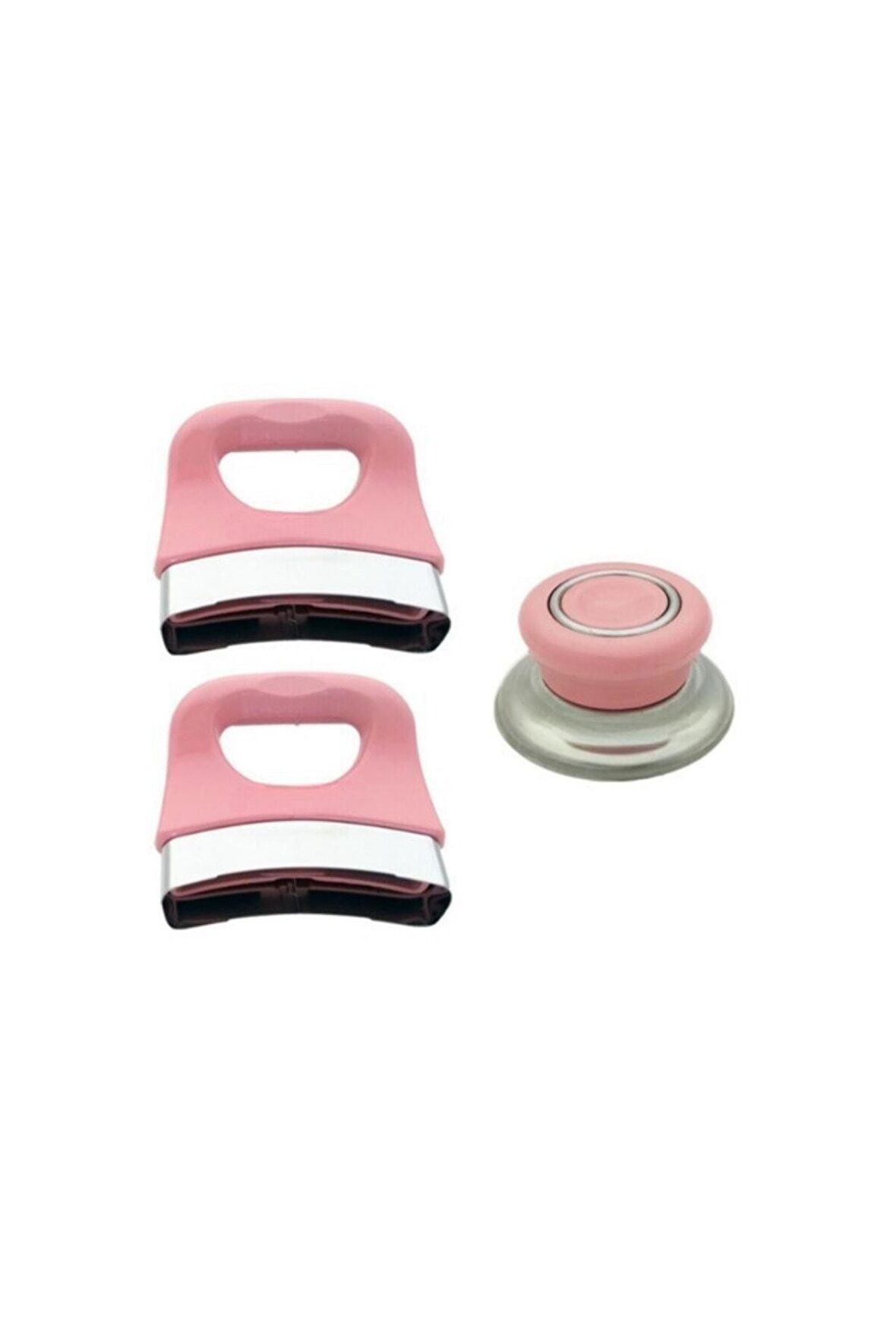 Toz Pembe Tencere Tava Kulp Seti 3'lü Set Sap Kulp Tutamak Seti Tencere Sapı (3 Adet Set)