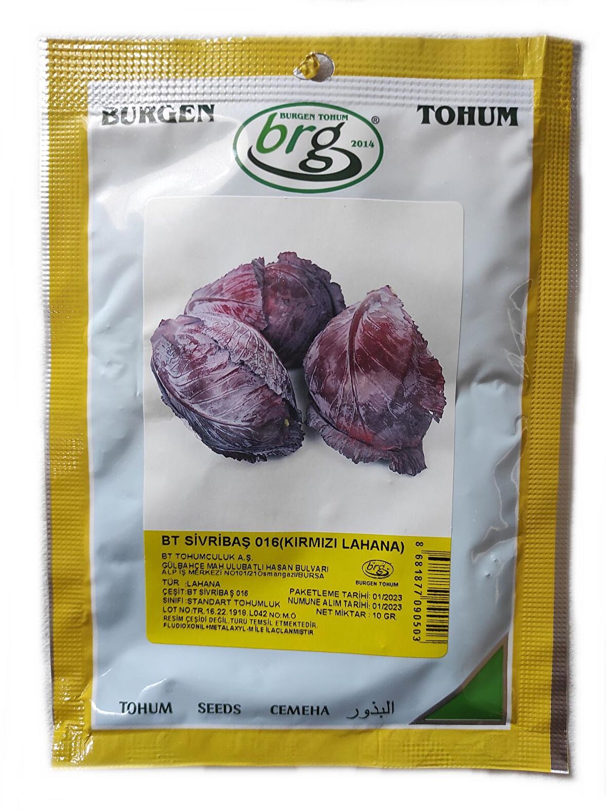 BT Sivribaş 016 Kırmızı Lahana Tohumu 10 gr