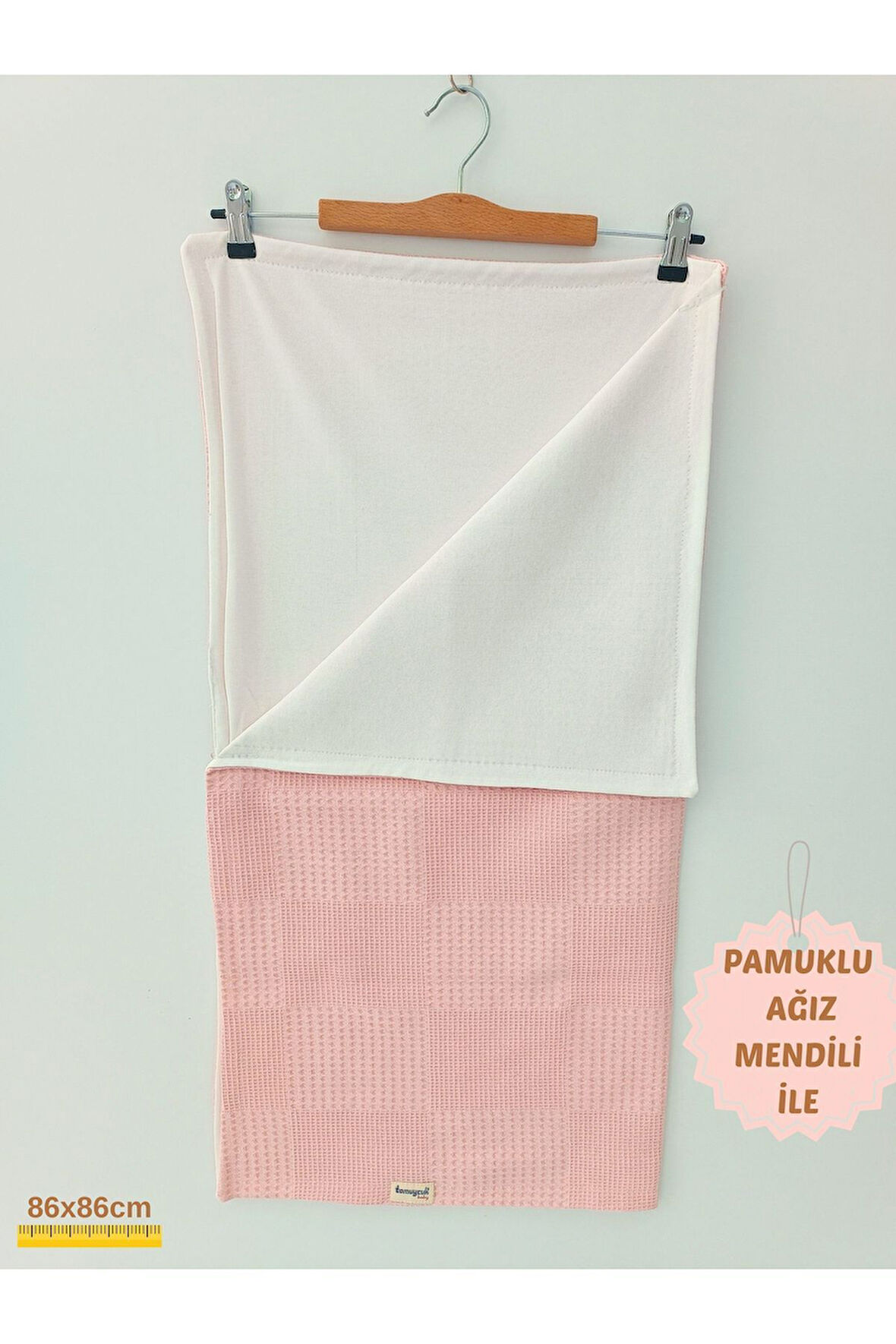 Kız Erkek Bebek Battaniyesi Pike %100 Pamuklu Doğal Organik Uyku Çift Taraflı Örtü 86x86cm