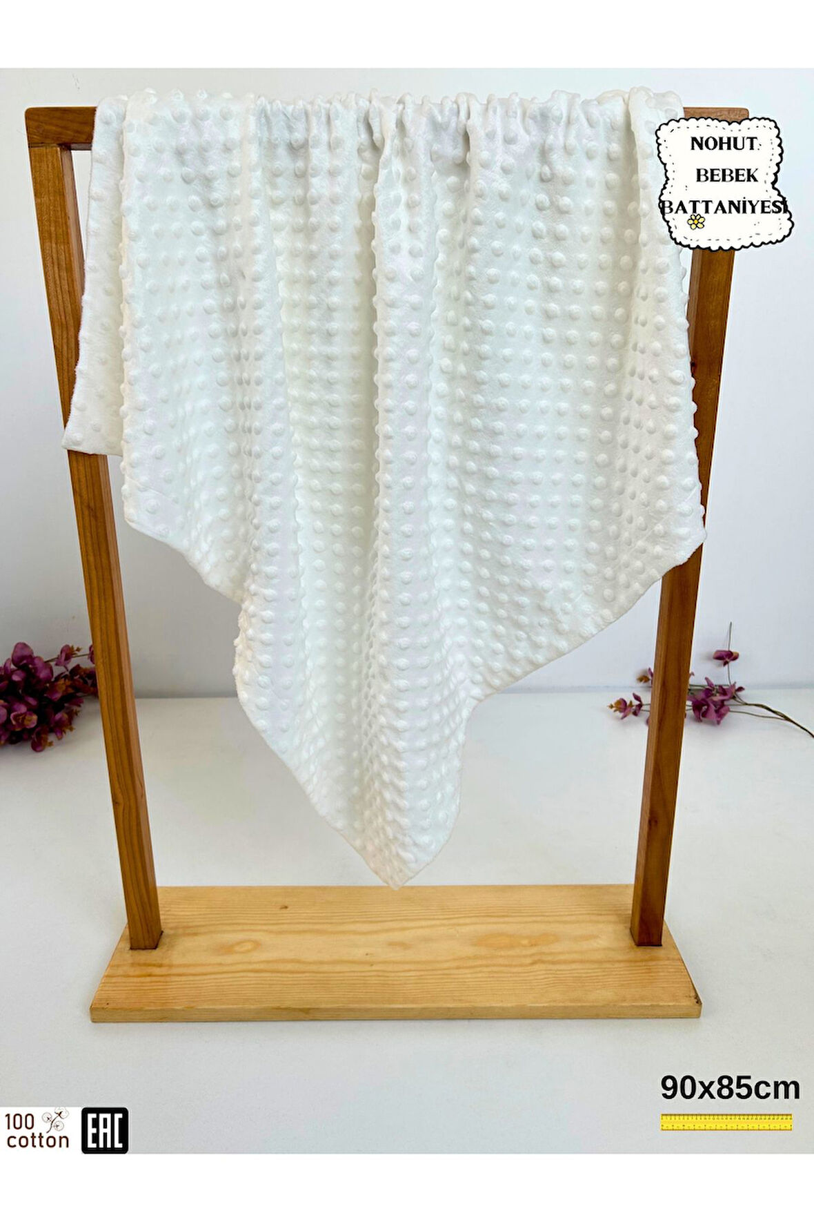 Nohut Kız / Erkek Bebek Battaniyesi Kundağı Çift Katlı %100 Pamuklu Çok Amaçlı Örtü 90x85cm