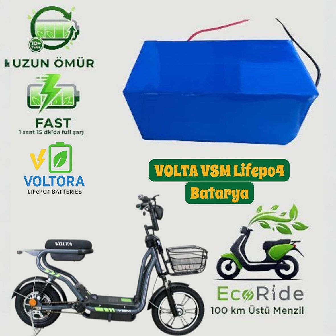 Volta Vsm Lifepo4 Lityum Akü (10 yıl ömür yüksek güç)