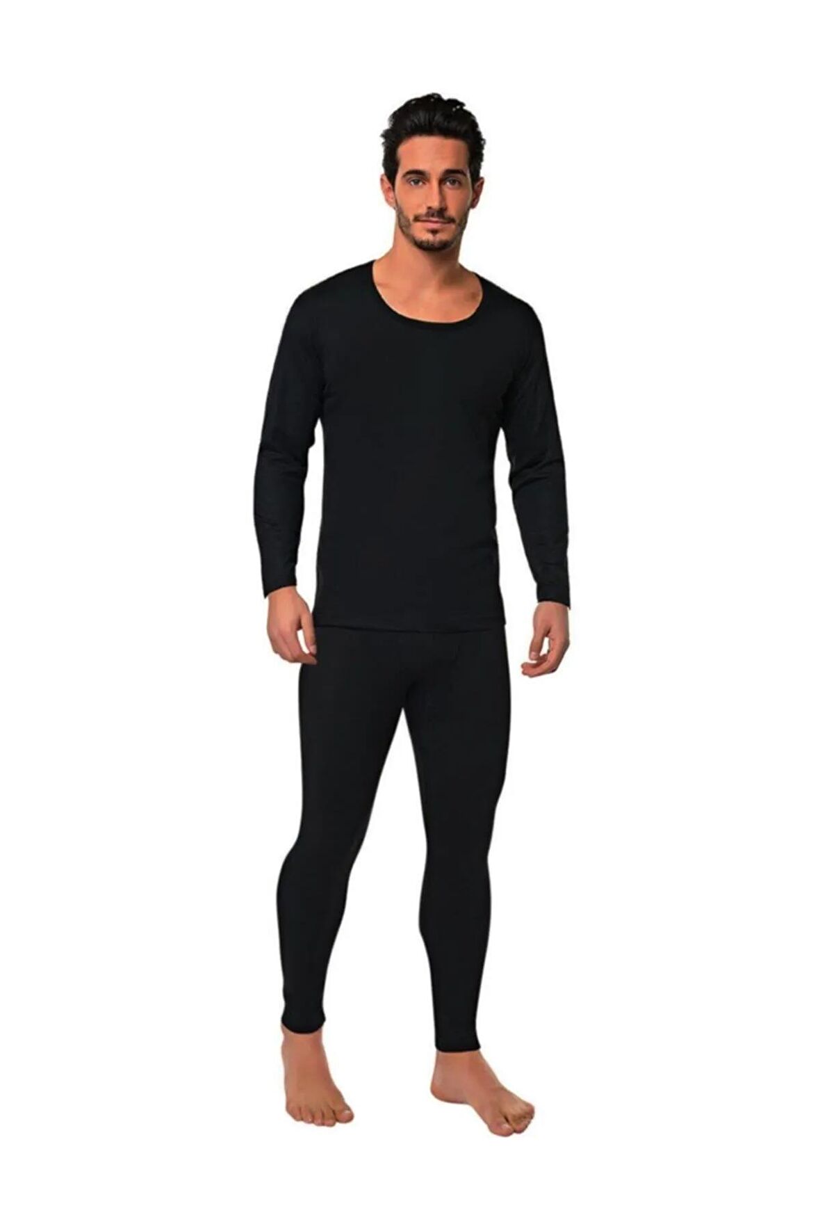 Erkek Siyah Termal Şardonlu Thermo Cool Uzun Kol Takım