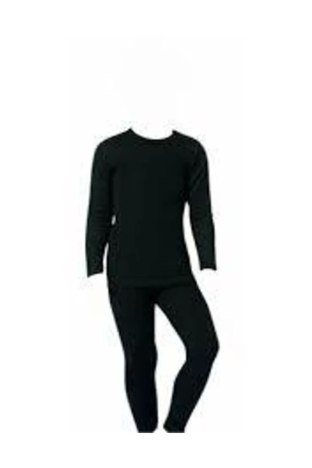 Çocuk Termal Takım Uzun Kollu Termal Bady Tayt Kız Erkek Siyah Termal Body