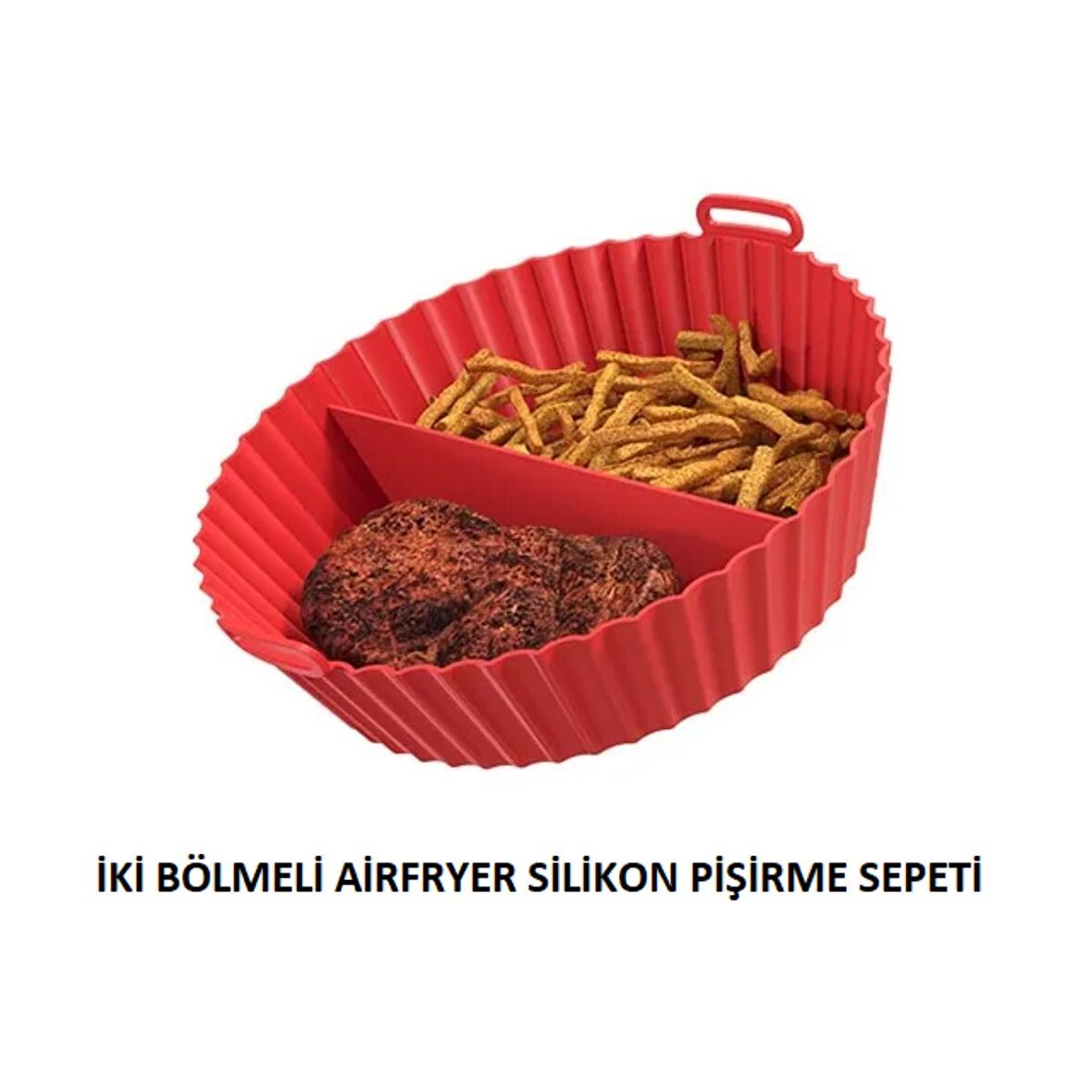 Airfryer İki Bölmeli Silikon Pişirme Sepeti Xiaomi 3,5 Litre Uyumlu Hava Fritözü Silikon Sepet