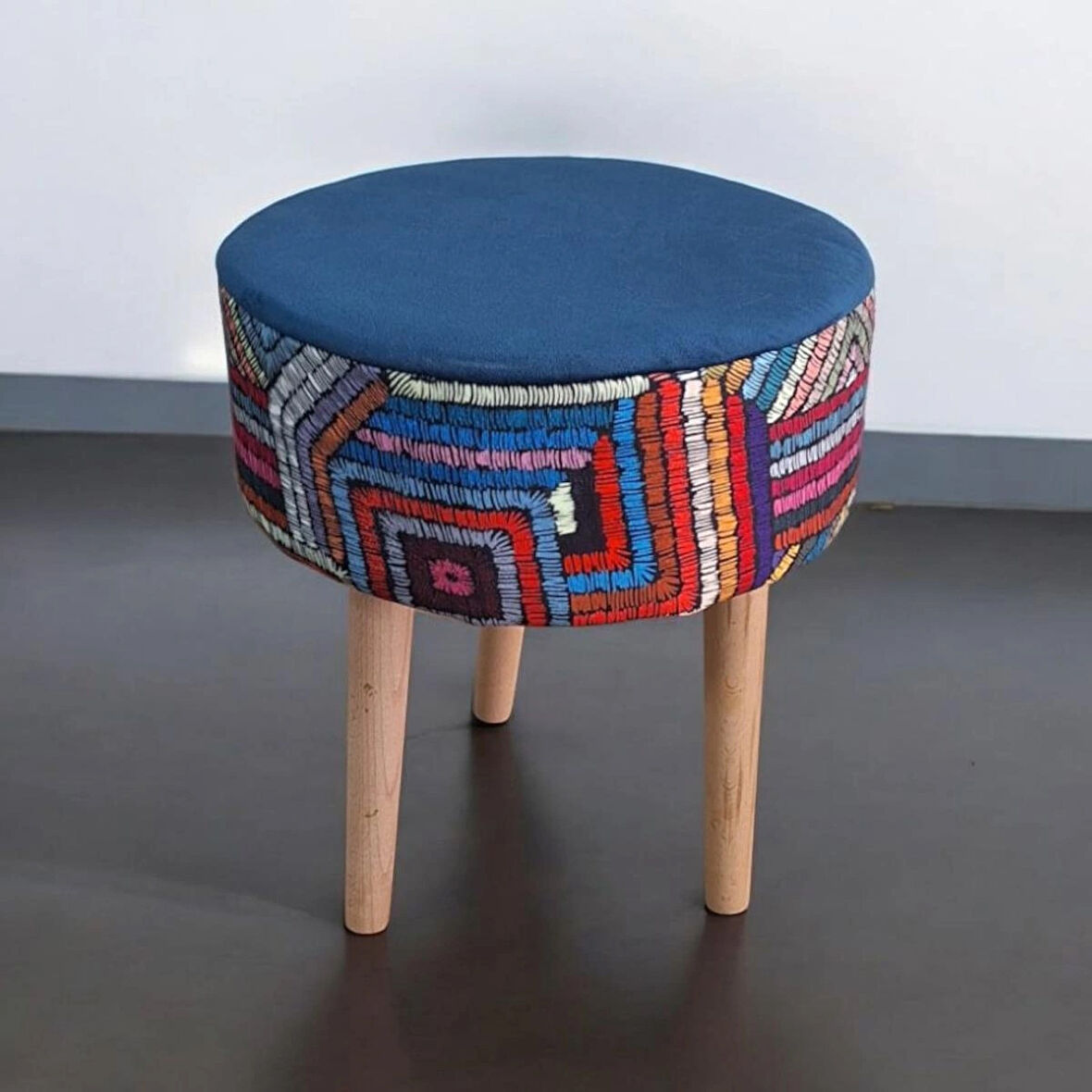  BUKA Ahşap Retro Ayak Dekoratif Puf Tabure Bench Koltuk Sandalye