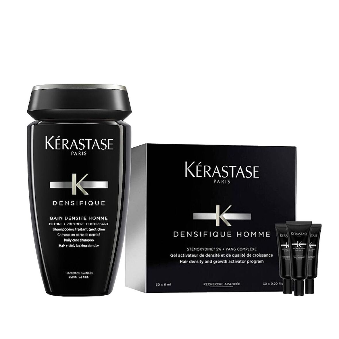 Kerastase Densifique Homme Yoğunlaştırıcı Bakım Kürü 30x6 ml + Bain Densite Homme Şampuan 250 ml
