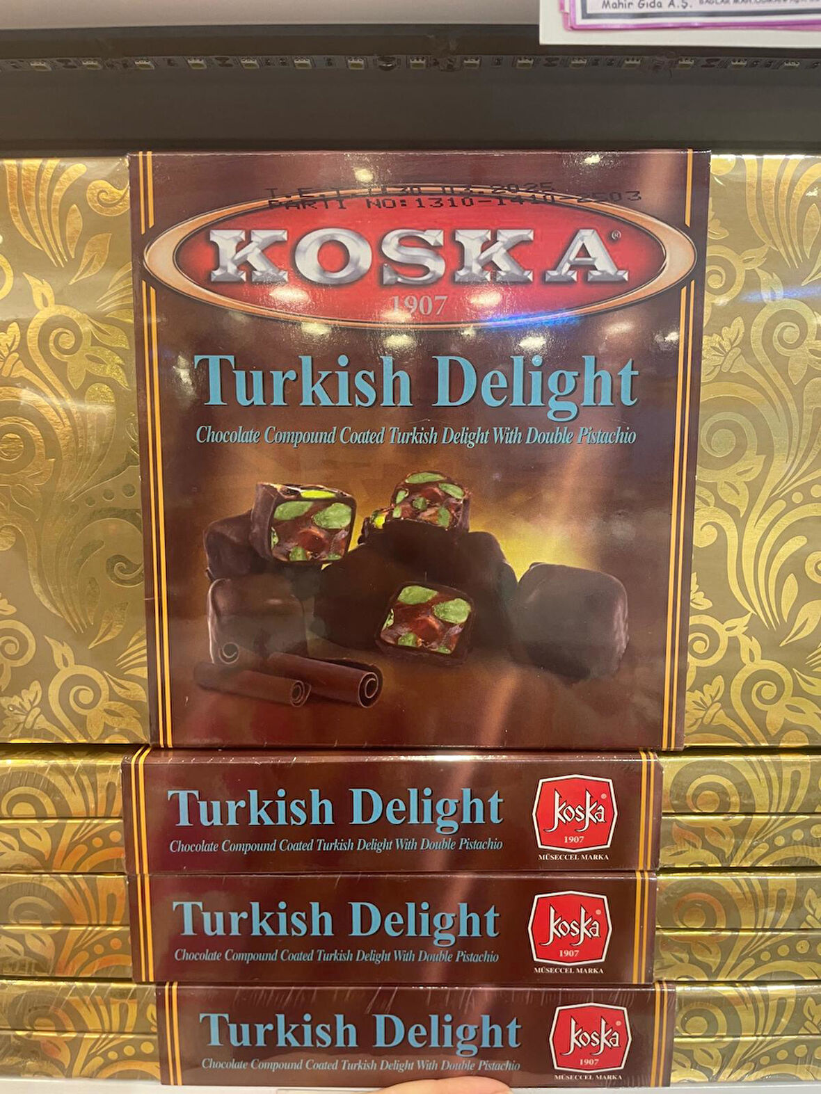 KOSKA ÇİKOLATALI DUBLE FISTIKLI LOKUM 250 GR KOLİ 12 ADET