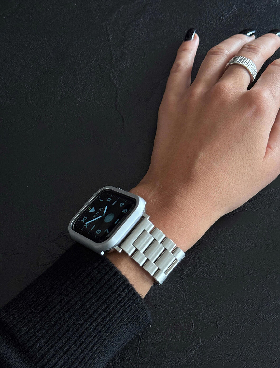 Apple Watch Bakla Gümüş Çelik Kordon 38-40-41 mm