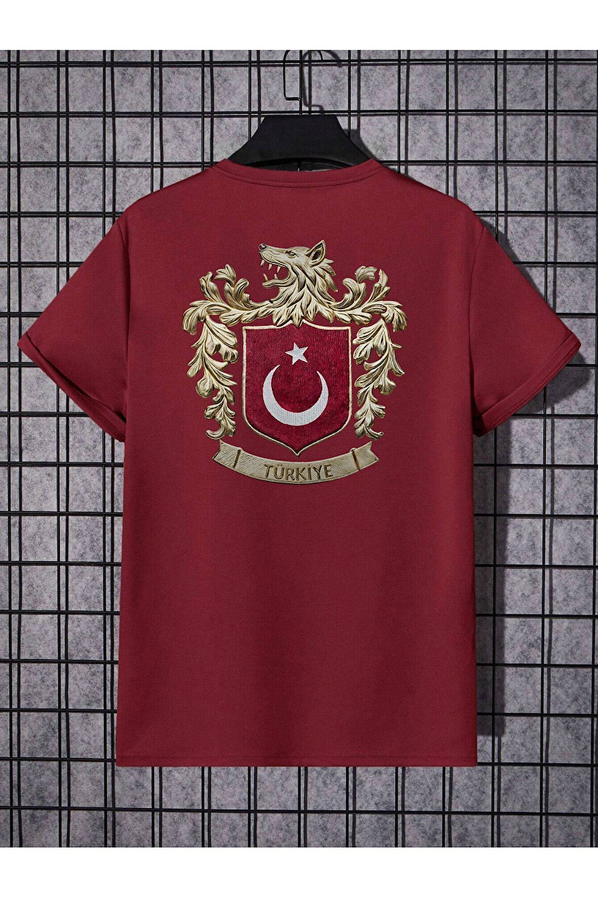 Bozkurt Sembol Türkiye SIRT ve Ön Baskılı Unisex T-shirt