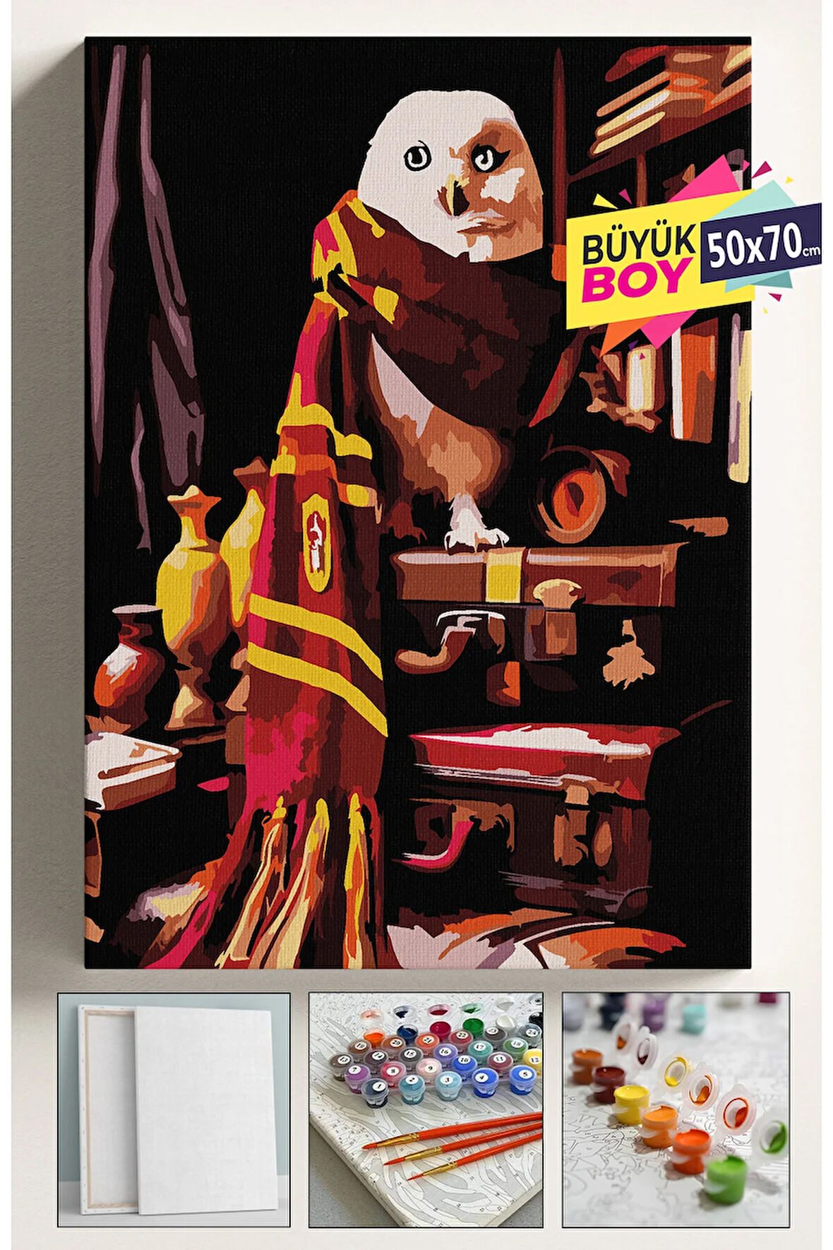 Sayılarla Boyama Seti Numaralı Tuval Fırça Boya Dahil Kasnaklı Set 50x70 Cm - HARRY BAYKUŞ