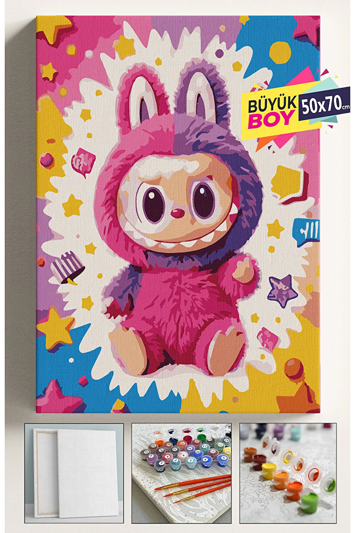 Sayılarla Boyama Seti Numaralı Tuval Fırça Boya Dahil Kasnaklı Set 50x70 Cm - LABİBU